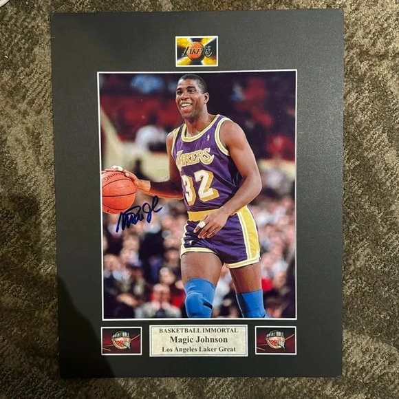 Los Angeles Lakers Magic Johnson autograph photo - Picture 1 of 2